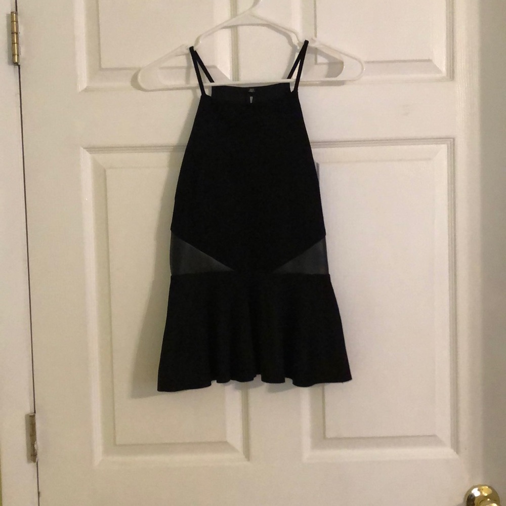 Design Lab suede peplum top